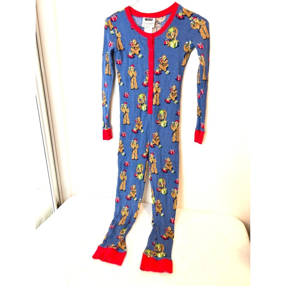 Munki Munki X Star Wars Christmas Chewbacca Fitted One-piece Pajamas Size 10
